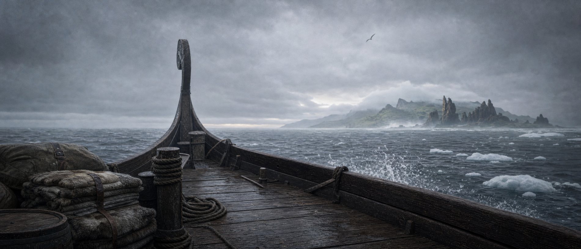 The deck of a longship on the Sea of Ghosts