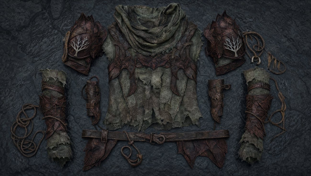 The harness, laid out