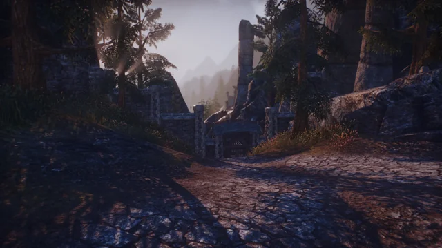 Mountain light through the old gate