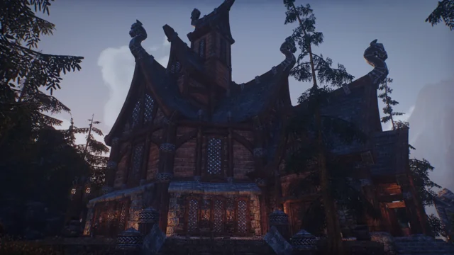 Dragon heads on the gables
