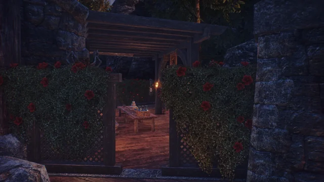The rose screens of the garden