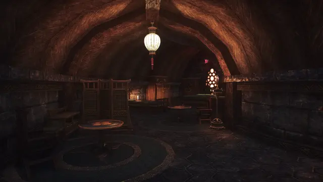 A vaulted room under the roof